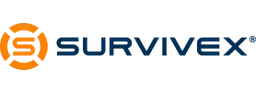 The SURVIVEX logo with an orange circular emblem containing an S and the word SURVIVEX in blue capital letters.