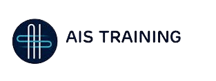 AIS Training logo with stylized white and blue lines forming AI inside a dark circle, placed to the left of the text AIS TRAINING.