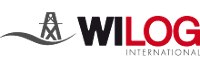 Logo with a black oil rig icon, the text WILOG in black and red, and INTERNATIONAL in smaller red letters underneath.